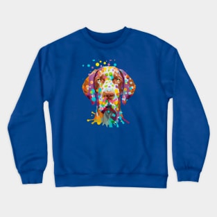 Pointer Dog Pointy Dotted Design Crewneck Sweatshirt